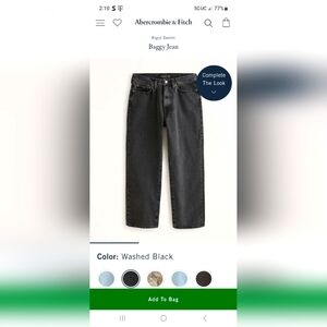 NEW Abercrombie & Fitch MENS 31 X 30 Baggy Jeans